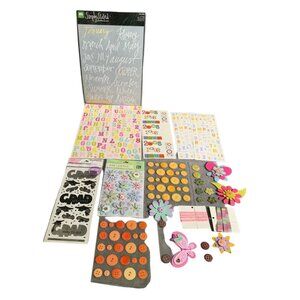 Large Assorted Scrapbooking & Craft Lot: Stickers Buttons Embellishments Letters